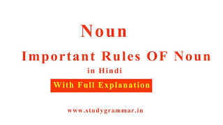 Rules Of Noun You Should Know-Hindi